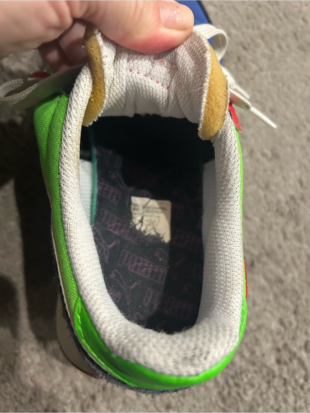 Puma Colorblock Athletic Sneakers - Blue, Green, Red & White - Picture 4 of 5
